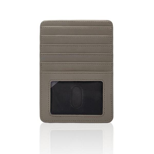 MONYKER Leather Card and Coin Case TAUPE