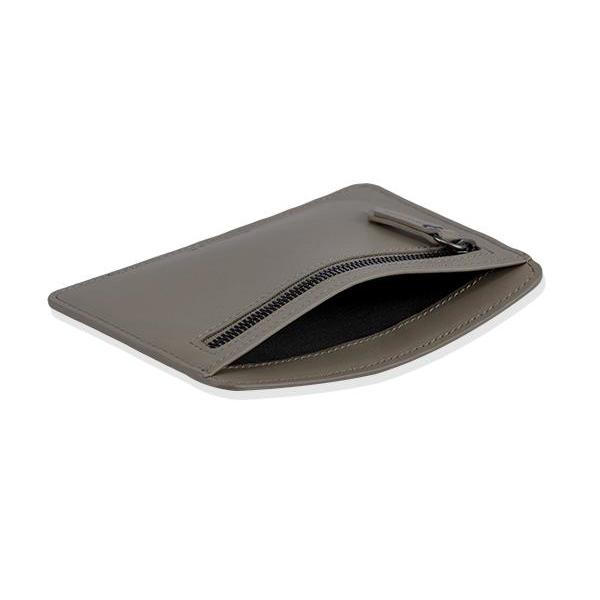 MONYKER Leather Card and Coin Case TAUPE