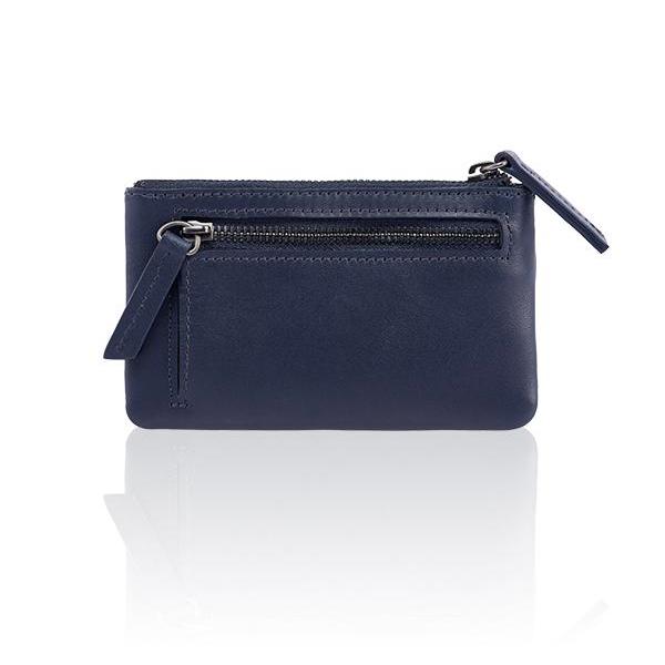 MONYKER Leather Zip Coin Pouch NAVY:  Back Pocket