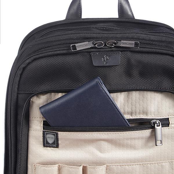 MONYKER HUDSON EXPANDABLE BACKPACK - BALLISTIC NYLON BLACK:  RFID