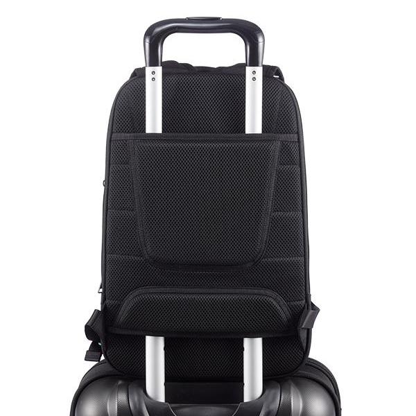MONYKER HUDSON EXPANDABLE BACKPACK - BALLISTIC NYLON BLACK:  LUGGAGE HANDLE SLOT