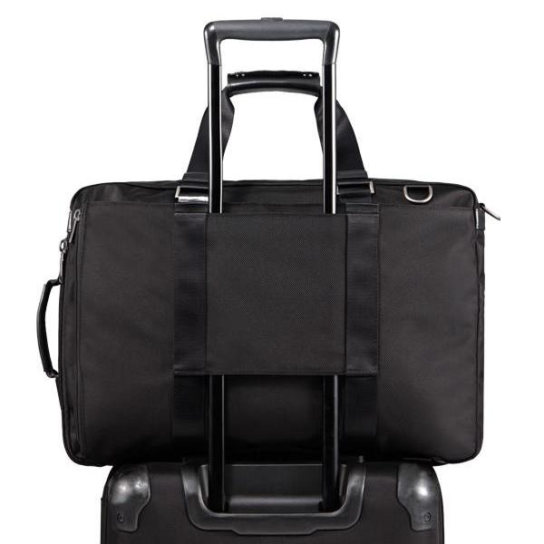 MONYKER black ballistic nylon 3-in-1 travel bag with luggage handle slot