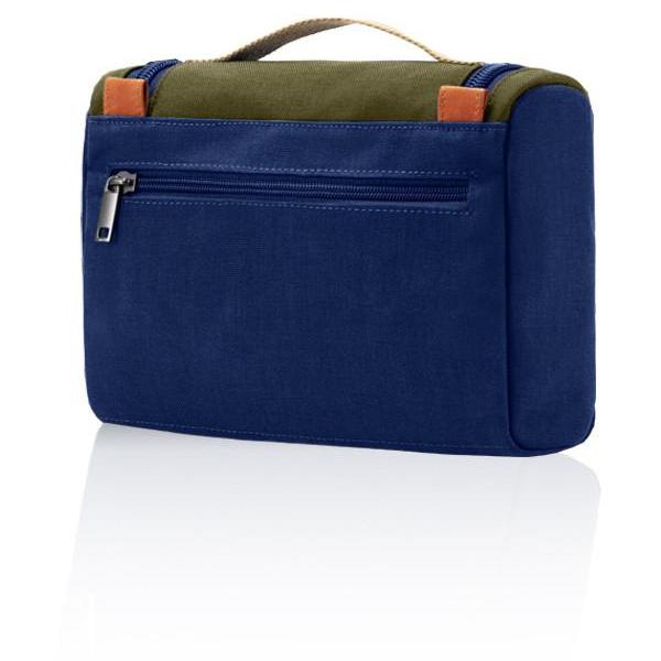 MONYKER blue casual nylon toiletry kit with back zip pocket