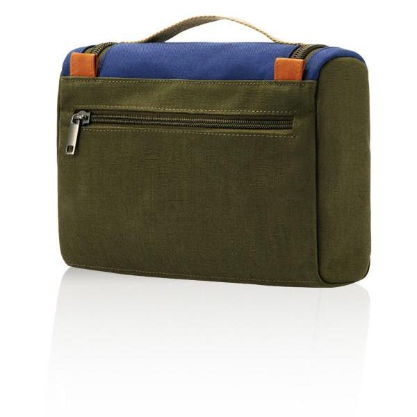 MONYKER olive casual nylon toiletry kit with back zip pocket