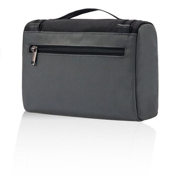MONYKER black ballistic nylon toiletry kit with back zip pocket