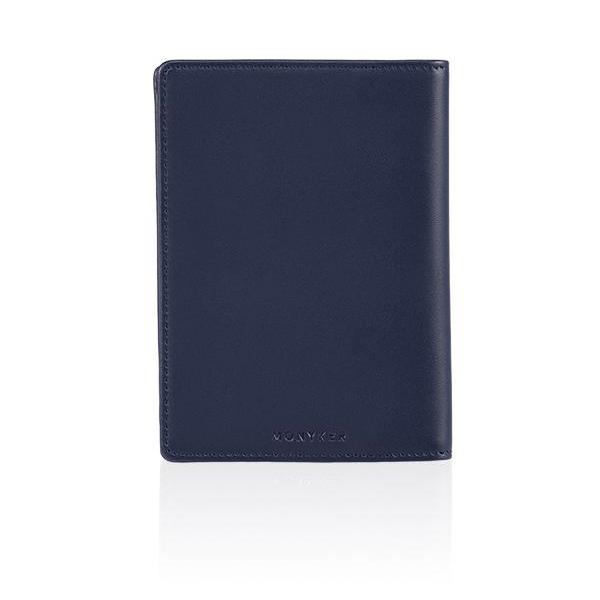 MONYKER Leather Passport Sleeve NAVY