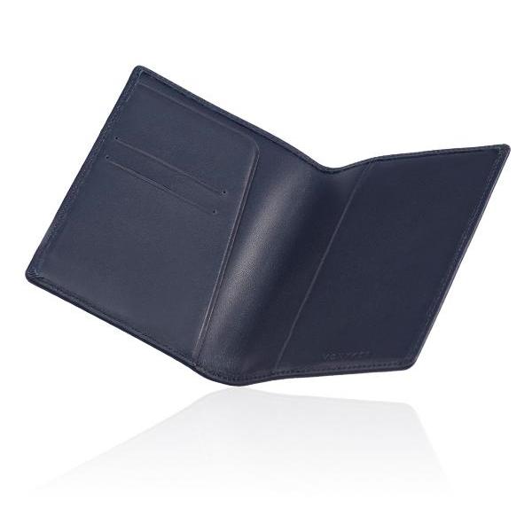 MONYKER Leather Passport Sleeve NAVY:  Interior