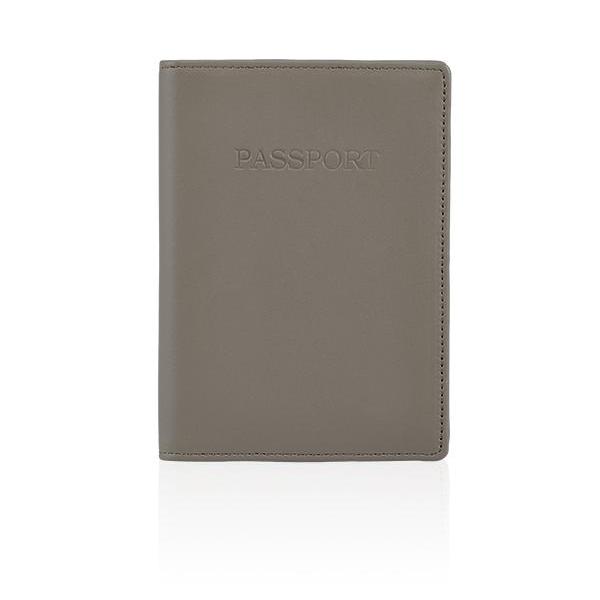 MONYKER Leather Passport Sleeve TAUPE