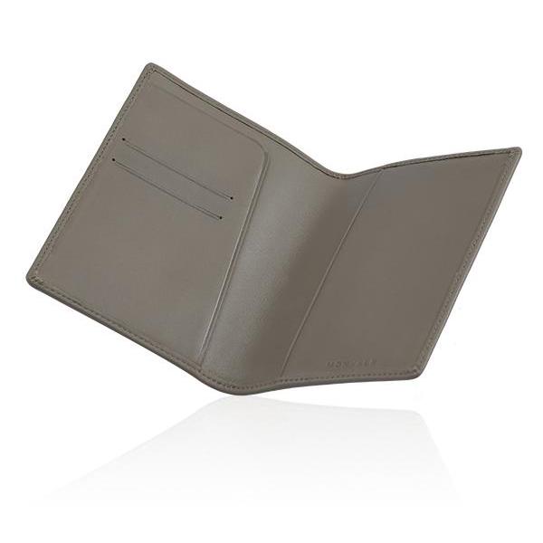 MONYKER Leather Passport Sleeve TAUPE:  Interior