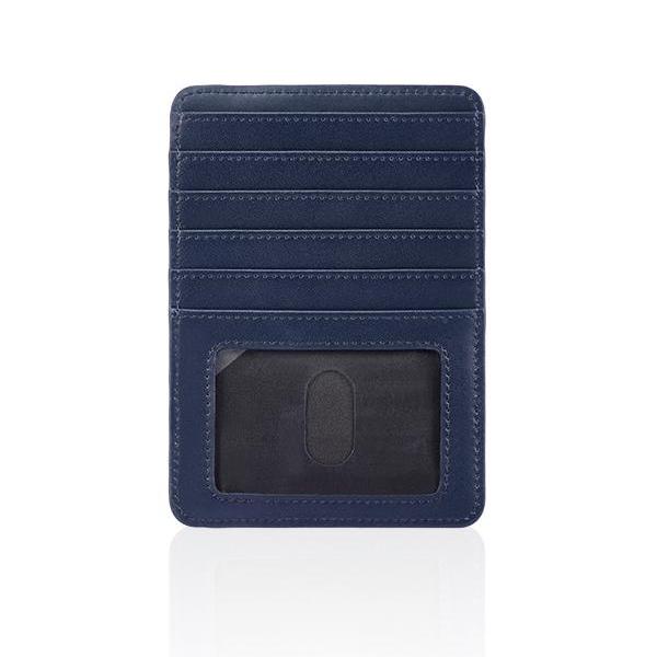 MONYKER Leather Card and Coin Case NAVY