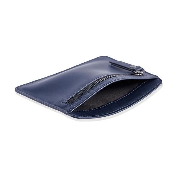 MONYKER Leather Card and Coin Case NAVY