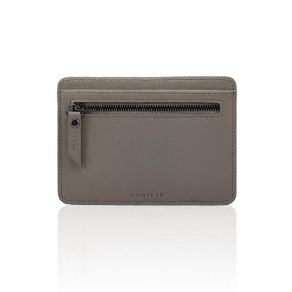 MONYKER Leather Card and Coin Case TAUPE