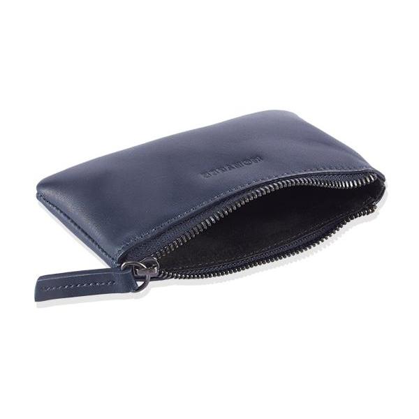 MONYKER Leather Zip Coin Pouch NAVY