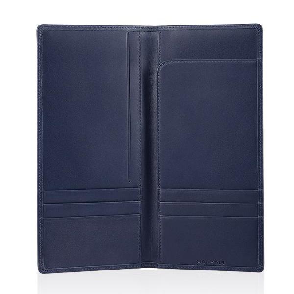 MONYKER Leather Executive Wallet NAVY:  Interior