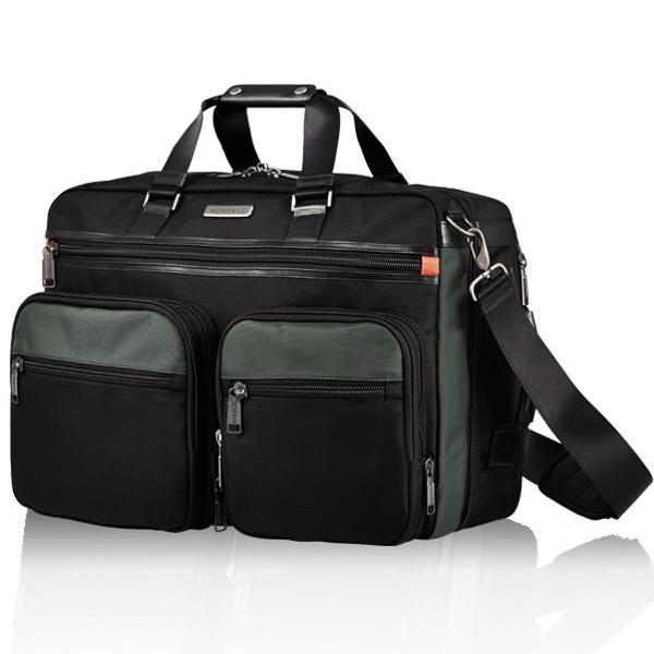 MONYKER black ballistic nylon 3-in-1 travel bag with crossbody strap