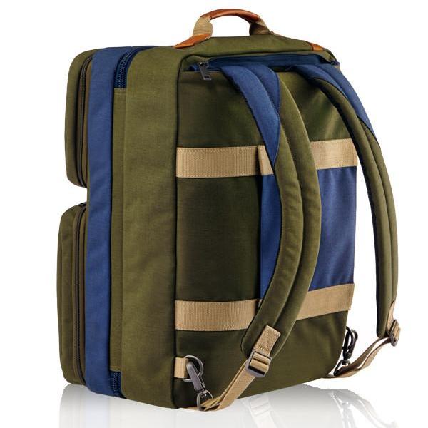 MONYKER olive casual nylon 3-in-1 travel bag converts into backpack