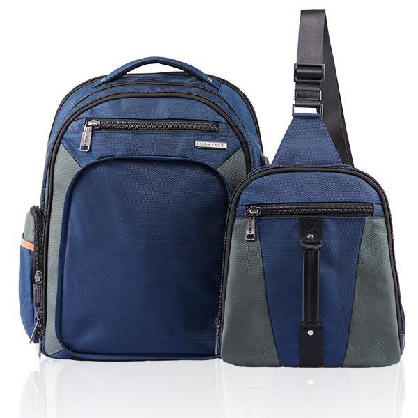 MONYKER Carryall Backpack Ballistic Nylon Navy:  2-bags-in-1