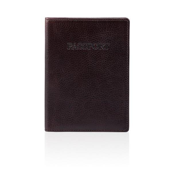 MONYKER Leather Passport Sleeve BROWN