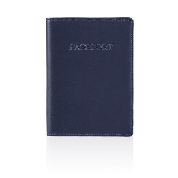 MONYKER Leather Passport Sleeve NAVY