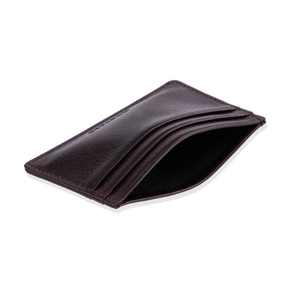 MONYKER Leather Slim Card Case BROWN
