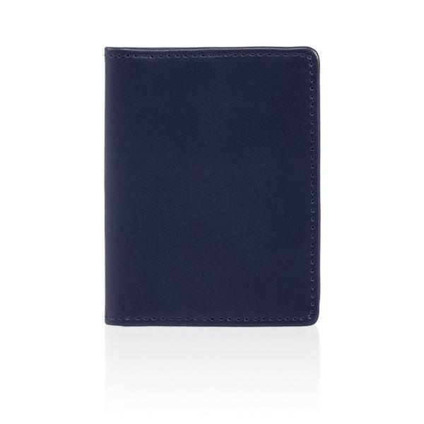 MONYKER Leather Slim Card Wallet NAVY