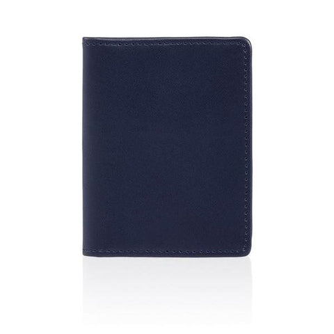 LEATHER BIFOLD WALLET - NAVY